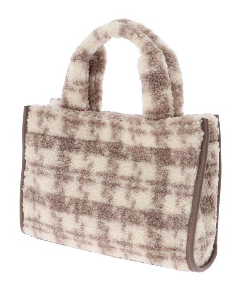 earth music&ecology（アースミュージックアンドエコロジー）の「チェックファートート（トートバッグ・レディース・ベージュ/グレー/ピンク・FREE）」の16枚目の写真