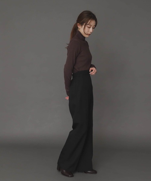 SENSE OF PLACE by URBAN RESEARCH（センスオブプレイスバイアーバンリサーチ）の「『TALLサイズあり』ウールライクセンタープレスパンツ（その他パンツ・レディース・ブラック系その他/オレンジ/アイボリー/ブルー/ブラウン/ブラック・SMALL/X-SMALL/TALL/MEDIUM）」の13枚目の写真