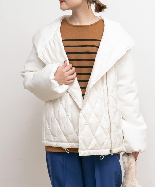 UR Lab.(アーバンリサーチラボ)の「フード切り替えブルゾン(ブルゾン・レディース・オフホワイト/ブラック/ライトベージュ・FREE)」の1枚目の写真