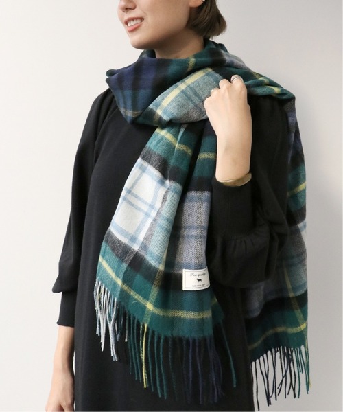 Simplicite（サンプリシテ）の「チェックストール◆（マフラー・レディース・ベージュ/ネイビー/ブラウン・FREE）」の15枚目の写真