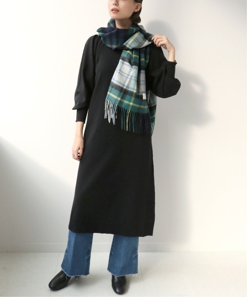 Simplicite（サンプリシテ）の「チェックストール◆（マフラー・レディース・ベージュ/ネイビー/ブラウン・FREE）」の13枚目の写真