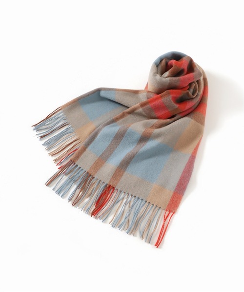 Simplicite（サンプリシテ）の「チェックストール◆（マフラー・レディース・ベージュ/ネイビー/ブラウン・FREE）」の9枚目の写真