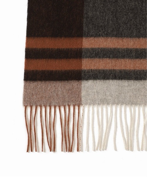 Simplicite（サンプリシテ）の「チェックストール◆（マフラー・レディース・ベージュ/ネイビー/ブラウン・FREE）」の11枚目の写真