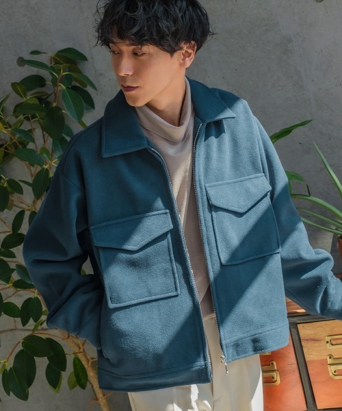 SIDEWAY STANCE(サイドウェイスタンス)の「【SIDEWAY STANCE】テックメルトン A‐2ライク スイングトップ(ブルゾン・メンズ・オリーブ/グレイッシュブルー/クリーム/ブラック・X-LARGE/MEDIUM/LARGE)」の4枚目の写真