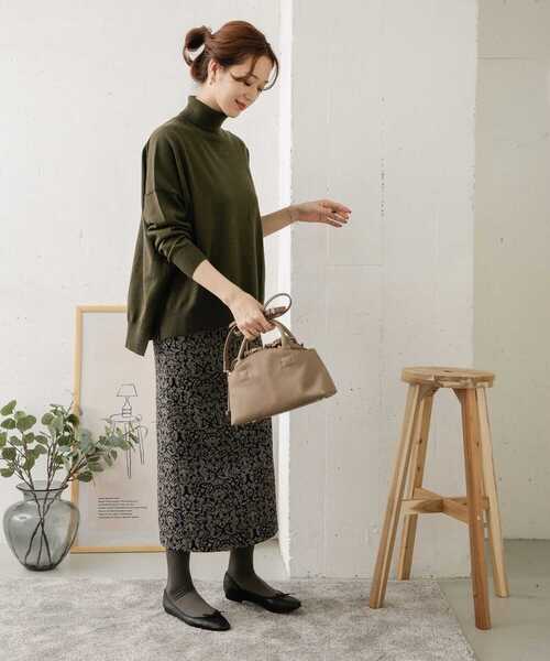 URBAN RESEARCH DOORS(アーバンリサーチドアーズ)の「ジャガードストレートスカート(スカート・レディース・ブラック系その他/オレンジ系その他・38/36)」の4枚目の写真