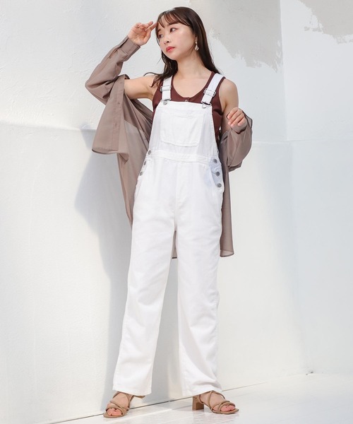 Honeys（ハニーズ）の「オーバーオール（サロペット/オーバーオール・レディース・ホワイト/ブラック/ベージュ/ライトインディゴブルー/ブルー系その他/ブルー/モカ/ブラック系その他/インディゴブルー・S/M/L/SS/LL）」の14枚目の写真