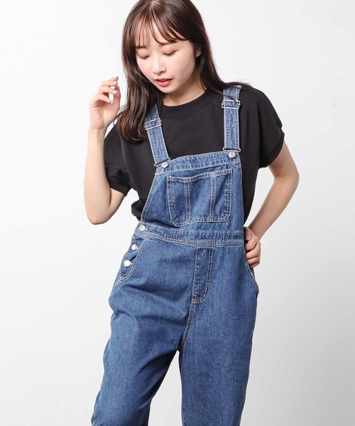 Honeys（ハニーズ）の「オーバーオール（サロペット/オーバーオール・レディース・ホワイト/ブラック/ベージュ/ライトインディゴブルー/ブルー系その他/ブルー/モカ/ブラック系その他/インディゴブルー・S/M/L/SS/LL）」の19枚目の写真