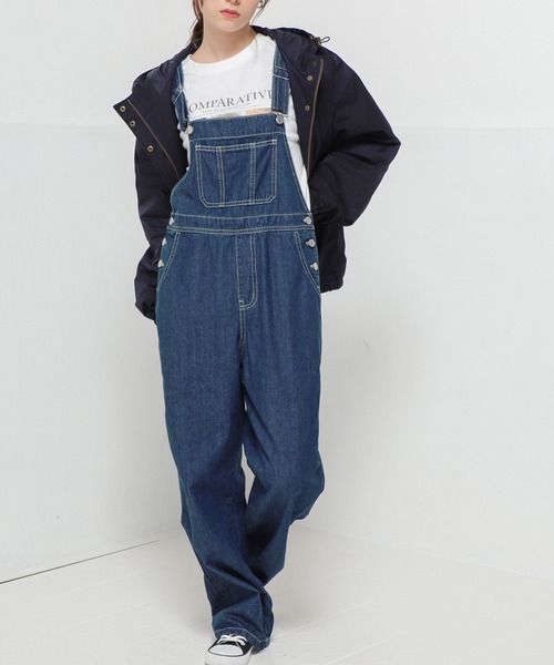 Honeys（ハニーズ）の「オーバーオール（サロペット/オーバーオール・レディース・ホワイト/ブラック/ベージュ/ライトインディゴブルー/ブルー系その他/ブルー/モカ/ブラック系その他/インディゴブルー・S/M/L/SS/LL）」の13枚目の写真