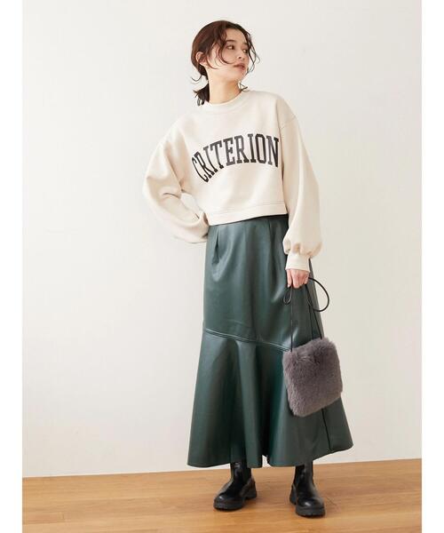 ELENCARE DUE（エレンカーレデュエ）の「・ELENCARE DUE 合皮マーメイドスカート＊（スカート・レディース・ブラック/ベージュ/グリーン/ボルドー・FREE）」の5枚目の写真