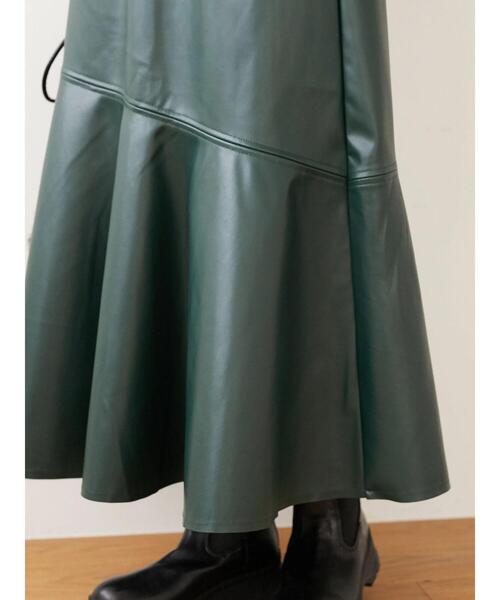 ELENCARE DUE（エレンカーレデュエ）の「・ELENCARE DUE 合皮マーメイドスカート＊（スカート・レディース・ブラック/ベージュ/グリーン/ボルドー・FREE）」の10枚目の写真