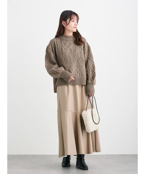 ELENCARE DUE（エレンカーレデュエ）の「・ELENCARE DUE 合皮マーメイドスカート＊（スカート・レディース・ブラック/ベージュ/グリーン/ボルドー・FREE）」の11枚目の写真