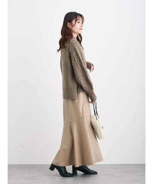 ELENCARE DUE（エレンカーレデュエ）の「・ELENCARE DUE 合皮マーメイドスカート＊（スカート・レディース・ブラック/ベージュ/グリーン/ボルドー・FREE）」の12枚目の写真