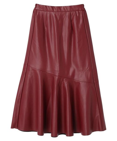 ELENCARE DUE（エレンカーレデュエ）の「・ELENCARE DUE 合皮マーメイドスカート＊（スカート・レディース・ブラック/ベージュ/グリーン/ボルドー・FREE）」の13枚目の写真