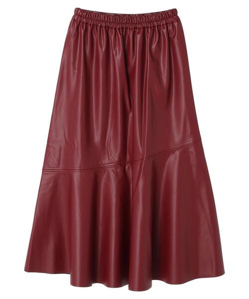 ELENCARE DUE（エレンカーレデュエ）の「・ELENCARE DUE 合皮マーメイドスカート＊（スカート・レディース・ブラック/ベージュ/グリーン/ボルドー・FREE）」の14枚目の写真