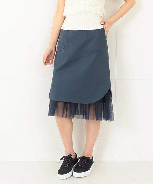 Ray BEAMS（レイビームス）の「Ray BEAMS / チュールレイヤー ミリタリースカート（スカート・レディース・オリーブ/ブルー・0/1）」の13枚目の写真