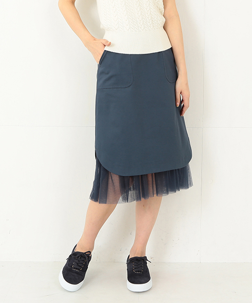 Ray BEAMS（レイビームス）の「Ray BEAMS / チュールレイヤー ミリタリースカート（スカート・レディース・オリーブ/ブルー・0/1）」の14枚目の写真