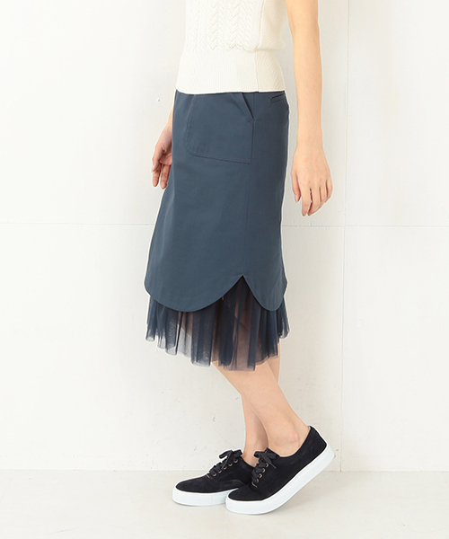 Ray BEAMS（レイビームス）の「Ray BEAMS / チュールレイヤー ミリタリースカート（スカート・レディース・オリーブ/ブルー・0/1）」の15枚目の写真