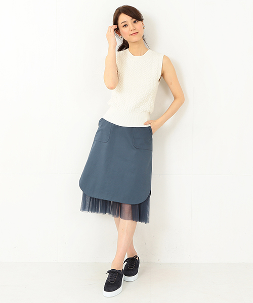 Ray BEAMS レイビームス チュールレイヤー ミリタリースカート Ray BEAMS（レイビームス）の「Ray BEAMS / チュールレイヤー