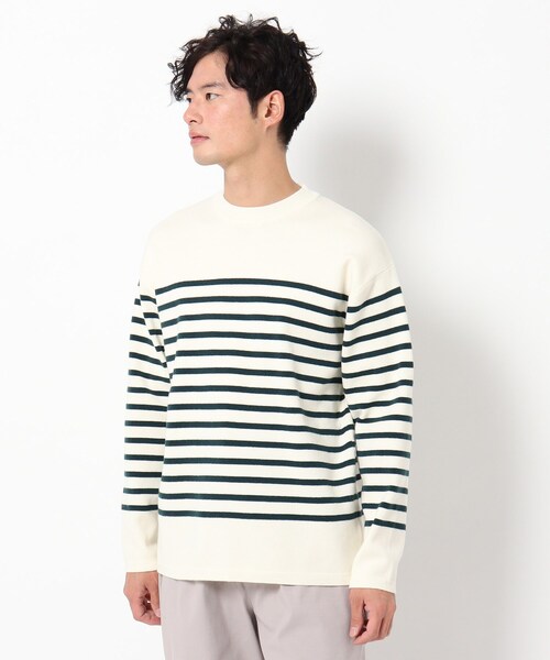 THE SHOP TK （ザ ショップ ティーケー ）の「◆ミラノリブ カラーニット（ニット/セーター・メンズ・ブルー/ベージュ系その他6/ブラック/ホワイト系5/グリーン/こしょう色系・02/04/03）」の2枚目の写真