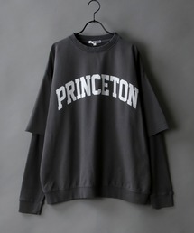 wide silhouette vintage taste fake layered sweat/ワイドシルエット ヴィンテージテイスト フェイクレイヤード スウェット/トレーナー