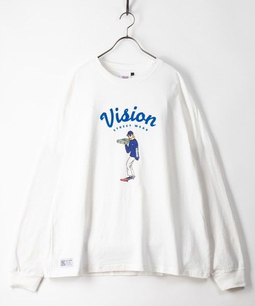 VISION STREET WEAR（ヴィジョンストリートウェア）の「【VISION STREET WEAR/ヴィジョンストリートウェア】スケーターガールフロッキープリントロンT/ビッグシルエット（Tシャツ/カットソー・メンズ・ホワイト/チャコールグレー/ブルー/ミント・M/L/XL）」の2枚目の写真