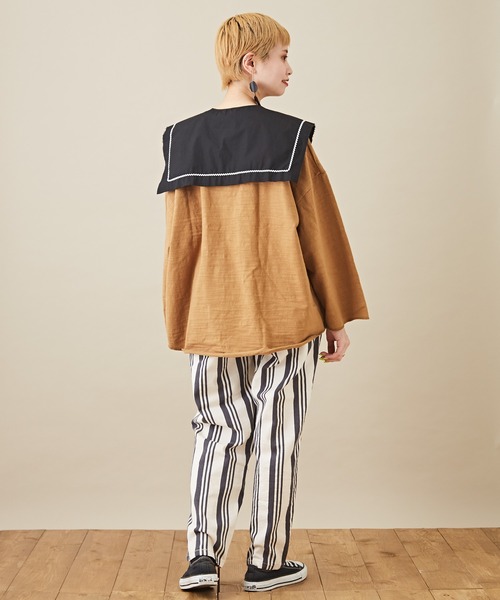 CUBE SUGAR（キューブシュガー）の「タイプライターウェービングテープセーラー付け襟（付け襟・レディース・ホワイト/ブラック・M）」の3枚目の写真