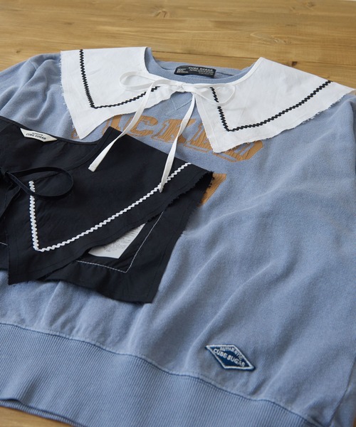 CUBE SUGAR（キューブシュガー）の「タイプライターウェービングテープセーラー付け襟（付け襟・レディース・ホワイト/ブラック・M）」の16枚目の写真