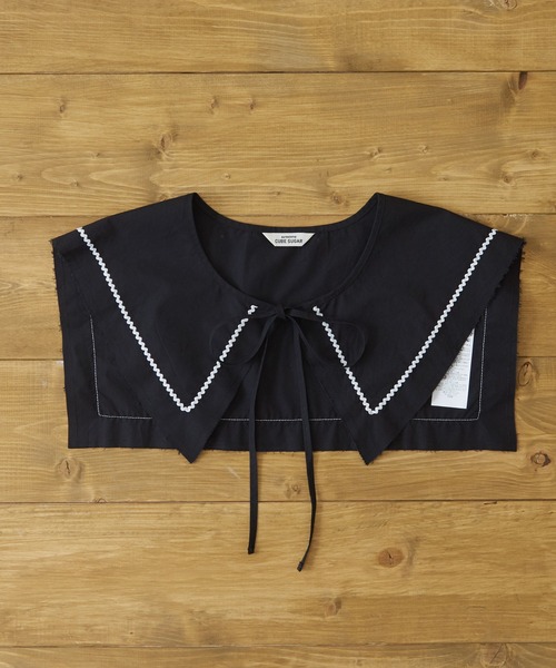 CUBE SUGAR（キューブシュガー）の「タイプライターウェービングテープセーラー付け襟（付け襟・レディース・ホワイト/ブラック・M）」の4枚目の写真