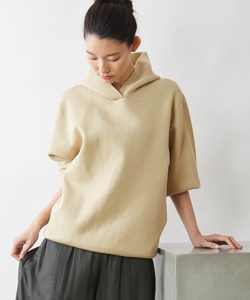 OUVRAGE CLASSE（ウヴラージュクラス）の「セッケツニットパーカー（ニット/セーター・レディース・ベージュ/ネイビー/オフホワイト・FREE）」の2枚目の写真