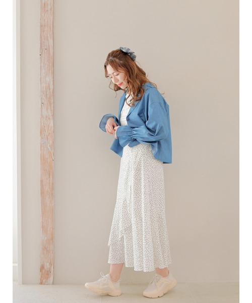 Areeam(アリーム)の「オープンカラーキャンディースリーブブラウス(シャツ/ブラウス・レディース・チェック/ピンク/ライトブルー・FREE)」の9枚目の写真