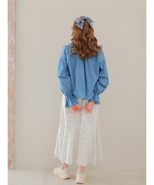 Areeam(アリーム)の「オープンカラーキャンディースリーブブラウス(シャツ/ブラウス・レディース・チェック/ピンク/ライトブルー・FREE)」の12枚目の写真