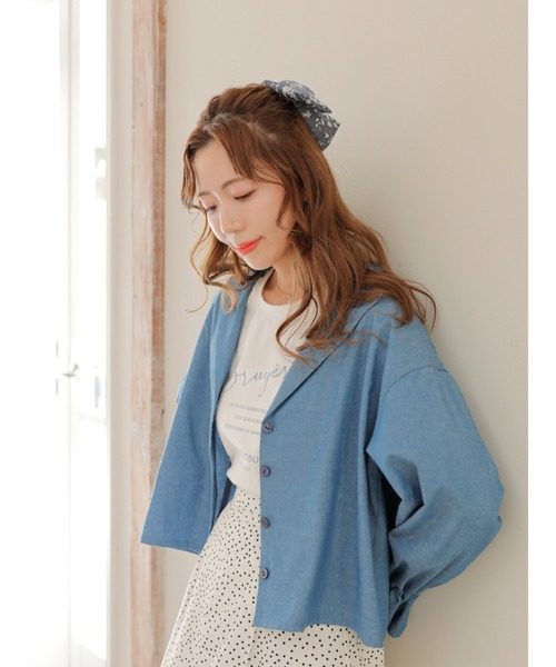 Areeam(アリーム)の「オープンカラーキャンディースリーブブラウス(シャツ/ブラウス・レディース・チェック/ピンク/ライトブルー・FREE)」の13枚目の写真