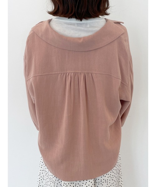 Areeam(アリーム)の「オープンカラーキャンディースリーブブラウス(シャツ/ブラウス・レディース・チェック/ピンク/ライトブルー・FREE)」の4枚目の写真