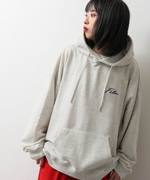 【別注】 【FILA】 ワンポイント ロゴ 刺繍 ビッグシルエット 裏毛 スウェット パーカー