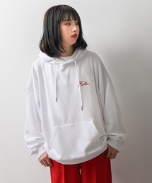【別注】 【FILA】 ワンポイント ロゴ 刺繍 ビッグシルエット 裏毛 スウェット パーカー