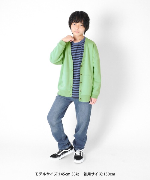 GLAZOS(グラソス)の「裏毛・カラーカーディガン(カーディガン/ボレロ・キッズ・オレンジ/ネイビー/ライトグリーン・150cm/140cm/130cm/160cm/170cm)」の16枚目の写真