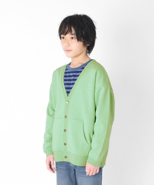 GLAZOS(グラソス)の「裏毛・カラーカーディガン(カーディガン/ボレロ・キッズ・オレンジ/ネイビー/ライトグリーン・150cm/140cm/130cm/160cm/170cm)」の10枚目の写真