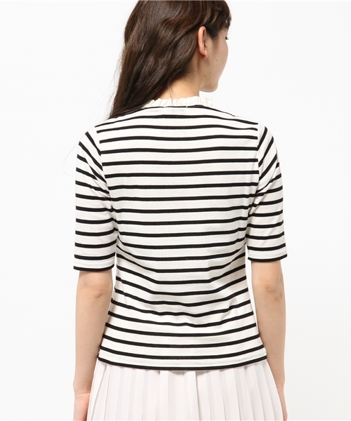 WEGO（ウィゴー）の「WEGO/スタンドフリルネックTシャツ（Tシャツ/カットソー・レディース・ホワイト/ホワイト系その他/ブラック系その他/サックスブルー・FREE）」の7枚目の写真