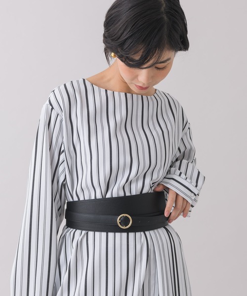 KATHARINE ROSS(キャサリンロス)の「【KATHARINE ROSS】ダブル巻きデザイン太ベルト 90mm幅 WEB限定(ベルト・レディース・ブラック/アイボリー/キャメル・MEDIUM)」の9枚目の写真