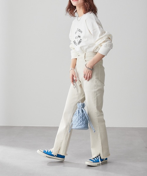 CIAOPANIC TYPY(チャオパニックティピー)の「□【スタイルアップ】むら染フェードフレアパンツ(その他パンツ・レディース・オフホワイト/ピンク/グリーン/オレンジ/チャコールグレー/ベージュ/ブルー/ブラウン・SMALL/MEDIUM/LARGE/X-SMALL)」の11枚目の写真