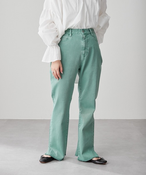 CIAOPANIC TYPY(チャオパニックティピー)の「□【スタイルアップ】むら染フェードフレアパンツ(その他パンツ・レディース・オフホワイト/ピンク/グリーン/オレンジ/チャコールグレー/ベージュ/ブルー/ブラウン・SMALL/MEDIUM/LARGE/X-SMALL)」の16枚目の写真