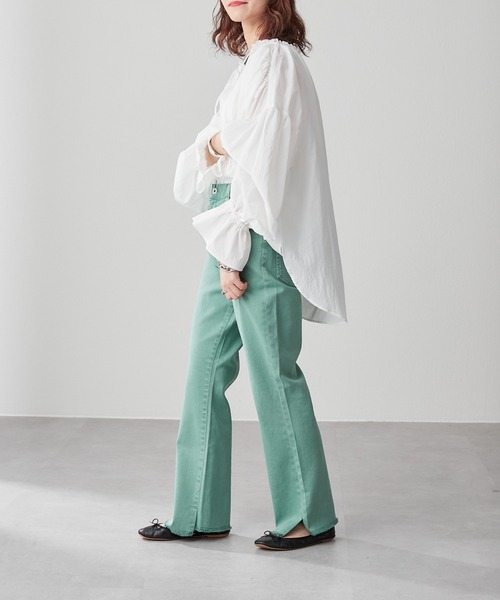 CIAOPANIC TYPY(チャオパニックティピー)の「□【スタイルアップ】むら染フェードフレアパンツ(その他パンツ・レディース・オフホワイト/ピンク/グリーン/オレンジ/チャコールグレー/ベージュ/ブルー/ブラウン・SMALL/MEDIUM/LARGE/X-SMALL)」の22枚目の写真