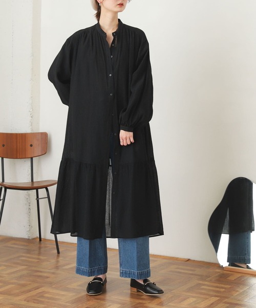 SENSE OF PLACE by URBAN RESEARCH（センスオブプレイスバイアーバンリサーチ）の「ヨウリュウティアードワンピース（ワンピース・レディース・オフホワイト/イエロー/ブラック・ONE）」の3枚目の写真