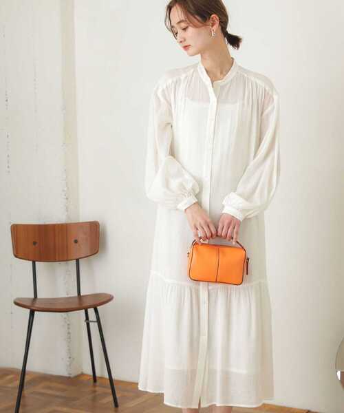 SENSE OF PLACE by URBAN RESEARCH（センスオブプレイスバイアーバンリサーチ）の「ヨウリュウティアードワンピース（ワンピース・レディース・オフホワイト/イエロー/ブラック・ONE）」の6枚目の写真