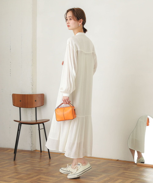 SENSE OF PLACE by URBAN RESEARCH（センスオブプレイスバイアーバンリサーチ）の「ヨウリュウティアードワンピース（ワンピース・レディース・オフホワイト/イエロー/ブラック・ONE）」の14枚目の写真