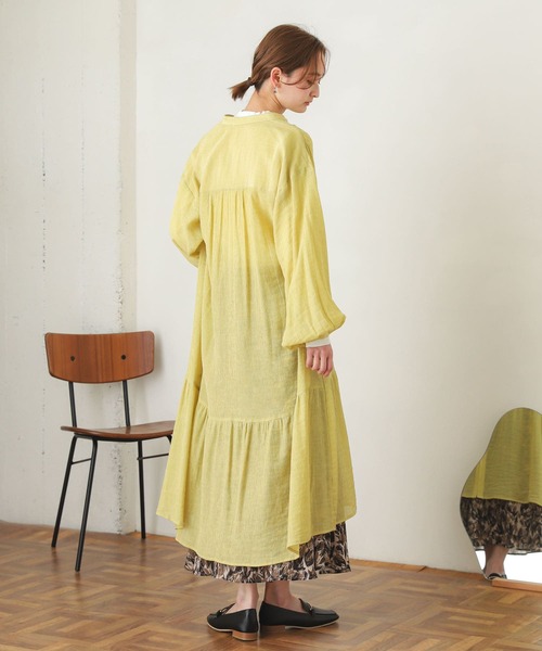 SENSE OF PLACE by URBAN RESEARCH（センスオブプレイスバイアーバンリサーチ）の「ヨウリュウティアードワンピース（ワンピース・レディース・オフホワイト/イエロー/ブラック・ONE）」の15枚目の写真