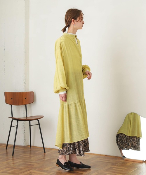 SENSE OF PLACE by URBAN RESEARCH（センスオブプレイスバイアーバンリサーチ）の「ヨウリュウティアードワンピース（ワンピース・レディース・オフホワイト/イエロー/ブラック・ONE）」の17枚目の写真