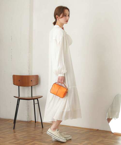 SENSE OF PLACE by URBAN RESEARCH（センスオブプレイスバイアーバンリサーチ）の「ヨウリュウティアードワンピース（ワンピース・レディース・オフホワイト/イエロー/ブラック・ONE）」の18枚目の写真