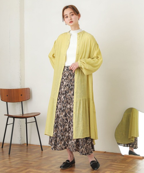 SENSE OF PLACE by URBAN RESEARCH（センスオブプレイスバイアーバンリサーチ）の「ヨウリュウティアードワンピース（ワンピース・レディース・オフホワイト/イエロー/ブラック・ONE）」の19枚目の写真