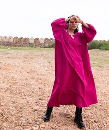 【Sara mallika】COTTON-LINEN PATCH DRESS